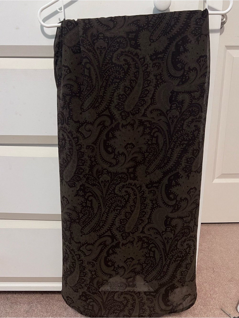Express Vintage 1980s-90s Paisley Print Brown Maxi Skirt
